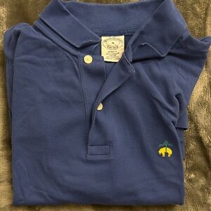 Brooks Brothers Navy Polo with Yellow Embroidery